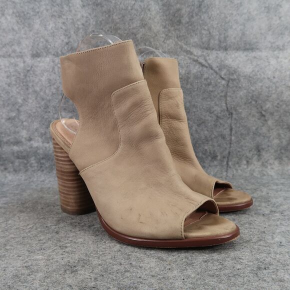 Caslon Shoes - Caslon Shoes Womens 8 Sandal Bootie Stacked Heel Fashion Leather Ankle Strap Tan